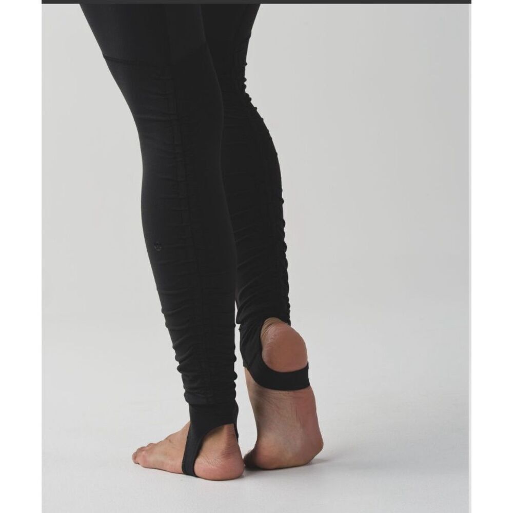 Lululemon Wonder Under Stirrup High Rise Full Length Ruched Leggings Black Size